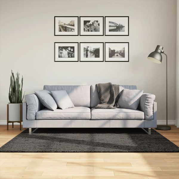 vidaXL Koberec ISTAN vysoký vlas lesklý antracitový 120x170 cm