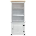 vidaXL Highboard Biela 74 x 38 x 170 cm Masívne borovicové drevo