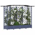 vidaXL Vyvýšený záhon s mriežkou a strechou Sivá 203,5 x 40 x 123 cm