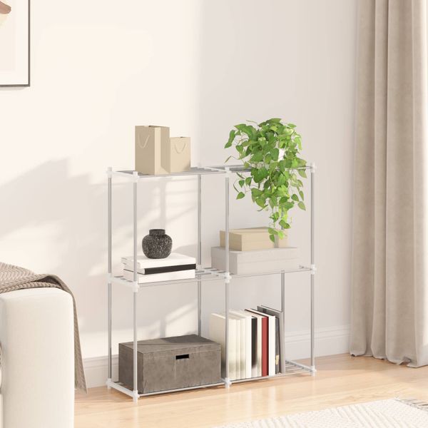 vidaXL Trubková polica s úložiskom Biela 86 x 27 x 90 cm Hliník