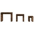 vidaXL Stohovateľné stolíky 3 ks dymový dub spracované drevo