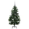 vidaXL Umelý výklopný vianočný stromček 150 LED a sada gúľ 120 cm
