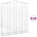 vidaXL Oblúkový gabionový kôš 10ks 200x50x220/240cm pozinkované železo