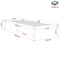 vidaXL Posteľný rám medový drevený masív 75x190cm malé jednolôžko