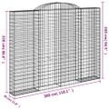 vidaXL Oblúkový gabionový kôš 7 ks 300x30x220/240cm pozinkované železo