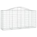 vidaXL Oblúkové gabiónové koše 4ks 200x50x100/120cm pozinkované železo