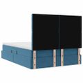vidaXL Postel s úložným prostorem a matrací Tmavomodrá 140 x 200 cm