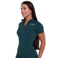 Dámske tričko Cropped Ignite Dark Green - GymBeam, veľkosť M, veľkosť oblečenia M