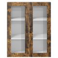 vidaXL Nástenný sklenený kabinet LUCCA Dymový dub 80 x 31 x 100 cm