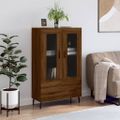 vidaXL Vysoká skrinka hnedá dub 69,5x31x115 cm kompozitné drevo