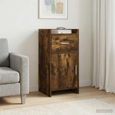 vidaXL Servírovacia skriňa Dymový dub 40 x 36 x 80 cm Kompozitné drevo