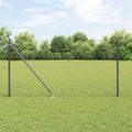vidaXL Hexagonálny plot s stĺpom 10 x 1 m PVC potiahnutá oceľ Sivá