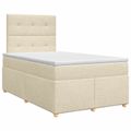 vidaXL Posteľ boxspring s matracom Krémová 120 x 200 cm Látka