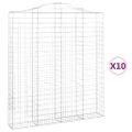vidaXL Oblúkový gabionový kôš 10ks 200x30x220/240cm pozinkované železo
