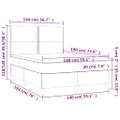 vidaXL Posteľný rám boxsping matrac a LED tmavozelený 140x190 cm zamat