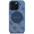 Guess HC MagSafe PU 4G Circle with Classic Logo case for iPhone 16 Pro Max Blue