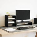 vidaXL Stojan na monitor s organizérom na stôl, čierny dub, intenzívne drevo