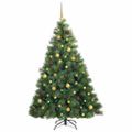 vidaXL Umelý vianočný stromček s 300 LED-i Zelená 180 cm PE a PVC