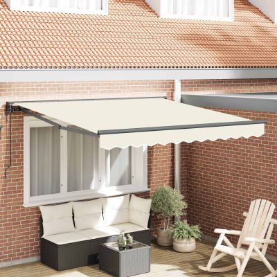 vidaXL Rám markízy Krémová 300 x 250 cm Polyester s PU povrchom