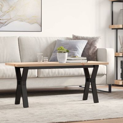 vidaXL Konferenčný stolík v tvare Y 110x40x45,5 cm borovica a oceľ