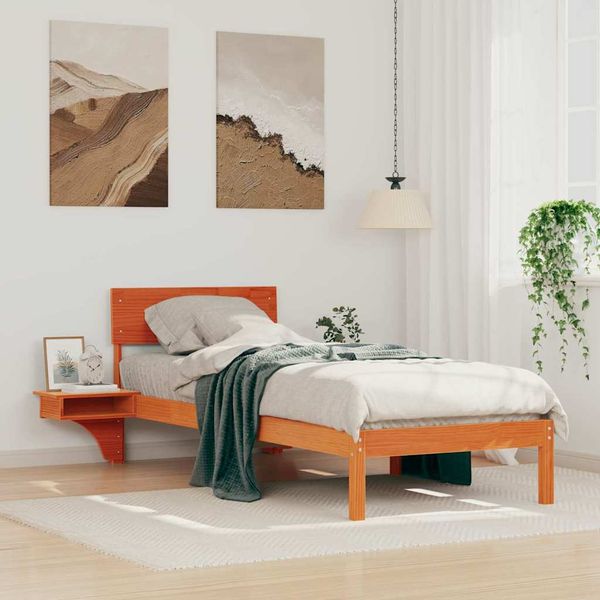 vidaXL Rám postele Včelí hnedý 75 x 190 cm Masívne borovicové drevo
