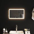 vidaXL Zrkadlo do kúpeľne s LED Priehľadná 50 x 30 cm tvrdené sklo