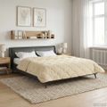 vidaXL Prikrývka na celý rok Šnurovaný Krémová 200 x 220 cm