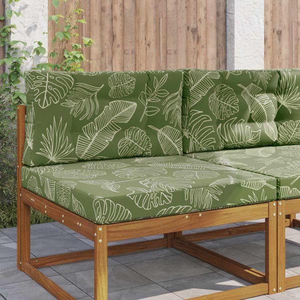 vidaXL Vankúš na vonkajšiu pohovku 2 pcs Design s listami Polyester