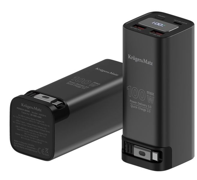 Powerbanka KRUGER &amp; MATZ KM0915 20000 mAh Li-ión 100W QC, PD