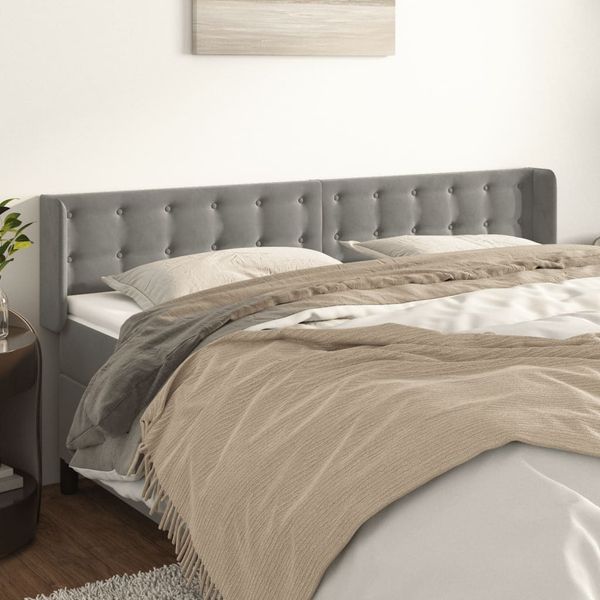 vidaXL Čelo postele so záhybmi bledosivé 163x16x78/88 cm zamat