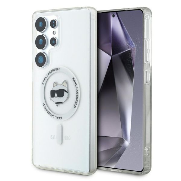 Puzdro Karl Lagerfeld HC Magnetic IML Metal Choupette Head pre Samsung Galaxy S25 Ultra biela