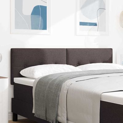 vidaXL LED hlavová doska s LED pásikmi Tmavohnedá 160 cm látka