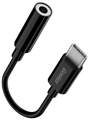 GENIUS ACC-C100 redukce z 3,5mm audio jack na USB-C, černá Redukce, USB-C zástrcka, 3,5mm jack zásuvka, 10cm, cerná