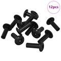 vidaXL Rukávové matice 12 ks Čierny M4 x 14,5 mm Kov