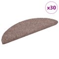 vidaXL Schodové rohože, samolepiace, 30 ks, 56x17x3 cm, svetlohnedé, polkruhové