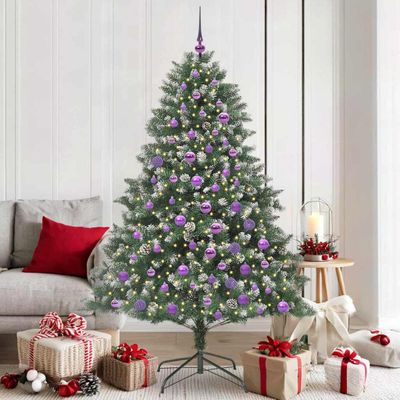 vidaXL Umelý vianočný stromček Zelená 180 cm PVC, plast a oceľ
