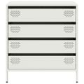 vidaXL Komoda biela 68x39x73,5 cm oceľ valcovaná za studena