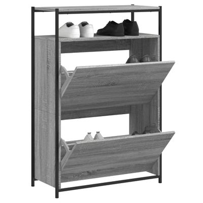 vidaXL Botník sivý dub sonoma 75x34x112 cm kompozitné drevo