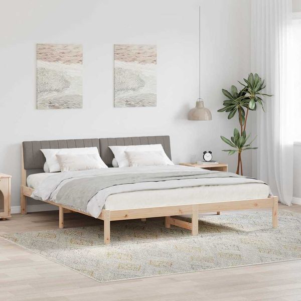 vidaXL Rám postele Hnedá a taupe 180 x 200 cm Borovicový masív