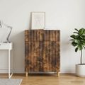 vidaXL Servírovacia skriňa so zásuvkou Dymový dub 66 x 34,5 x 90 cm