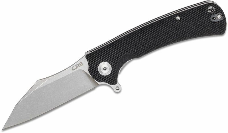 CJRB J1901-BKC Talla Black vreckový nôž 8,7 cm, Stonewash, čierna, CNC textúra G10