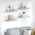 vidaXL Plávajúce nástenné police 4 ks betónové sivé 50x23,5x3,8 cm MDF
