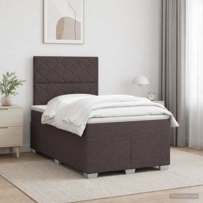vidaXL Posteľ boxspring s matracom Tmavohnedá 120 x 190 cm Látka