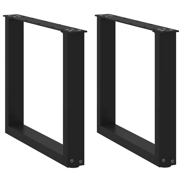vidaXL Nohy konferenčného stolíka v tvare U, 2 ks, čierne, 50 x (42-43) cm, oceľové