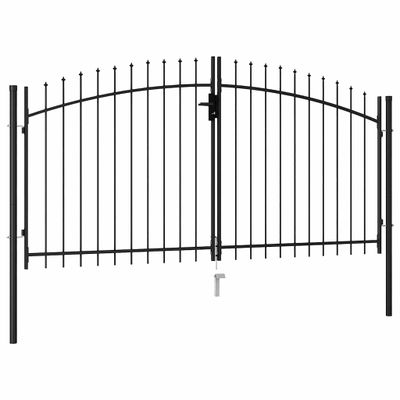 vidaXL Plotová brána Woerden s dvojitými dverami a hrotovým vrchom 299,5x199,5 cm