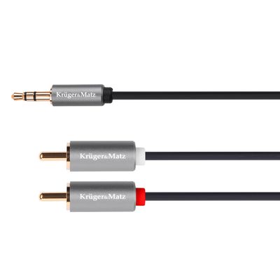 Kábel Jack 3.5mm stereo/2x Cinch 1m KRUGER & MATZ KM1218 Basic