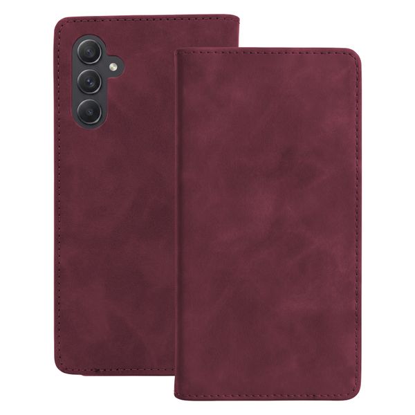 Puzdro Smart Suede pre Samsung Galaxy A34 bordové