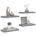 vidaXL Plávajúce nástenné police 4 ks, sivé 50x23,5x3,8 cm, MDF