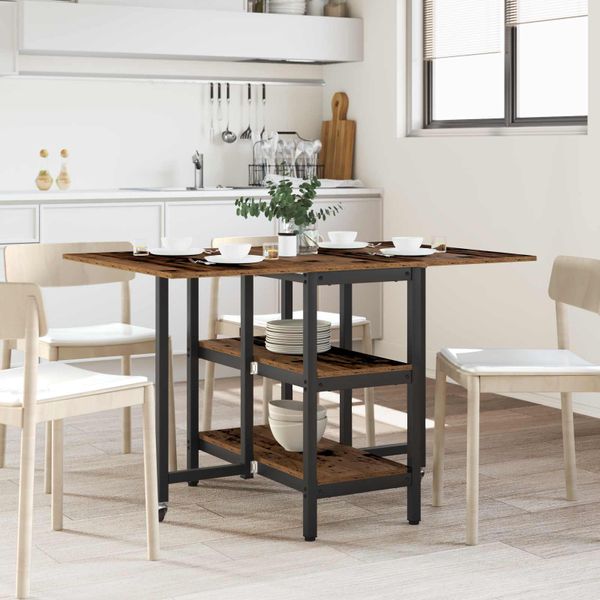 vidaXL Jedálenský stôl 122 x 80 x 76,5 cm Kompozitné drevo Staré drevo