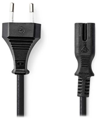 Nedis CEGL11040BK10 - Napájací kábel | Euro zástrčka – IEC-320-C7 | 1 m | Čierna Kábel, napájací, zástrčka Euro na IEC-320-C7, dvojlinka, priamy, 1 m, čierna